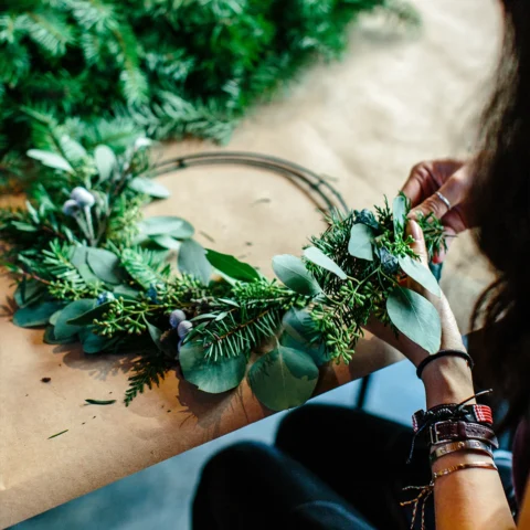Christmas Wreath making workshop at Samares Manor