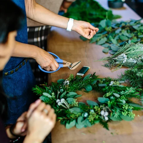 Christmas Wreath making workshop at Samares Manor