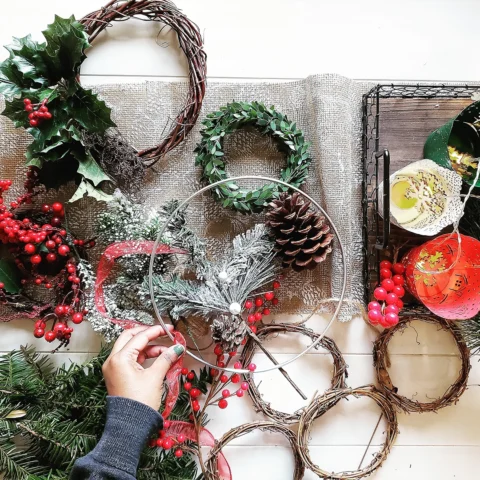 Christmas Wreath making workshop at Samares Manor